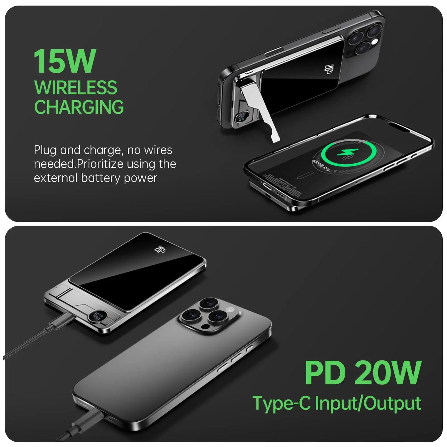Portable Travel Power Bank For Magsafe Fast Charger PowerBank External Battery Station