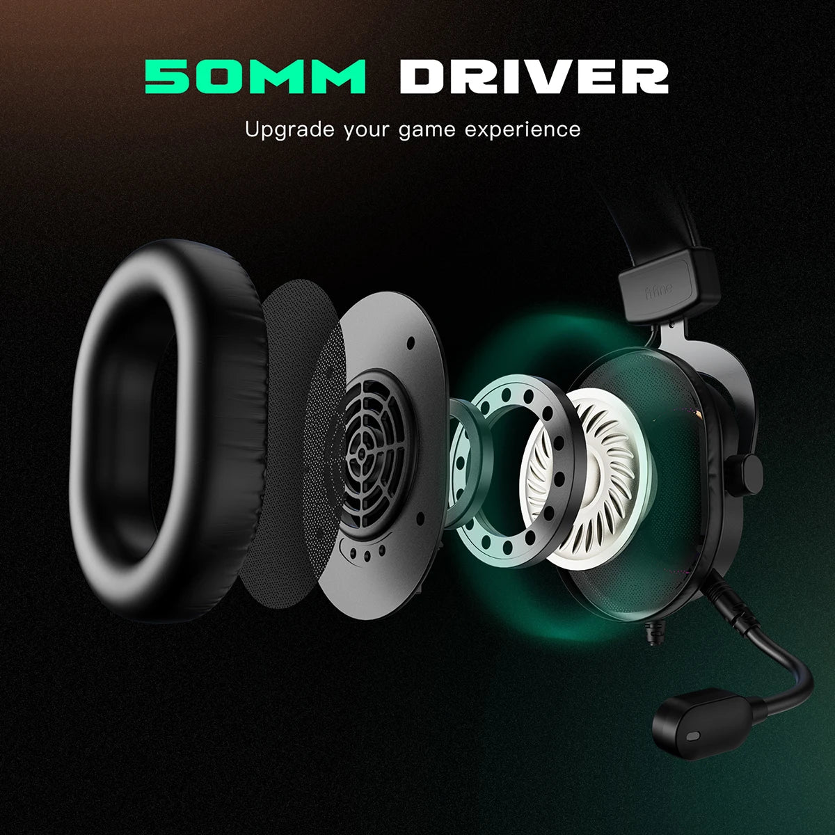 Dynamic RGB Gaming Headset with Mic Over-Ear Headphones 7.1 Surround Sound PC PS4 PS5 3 EQ Options Game Movie Music