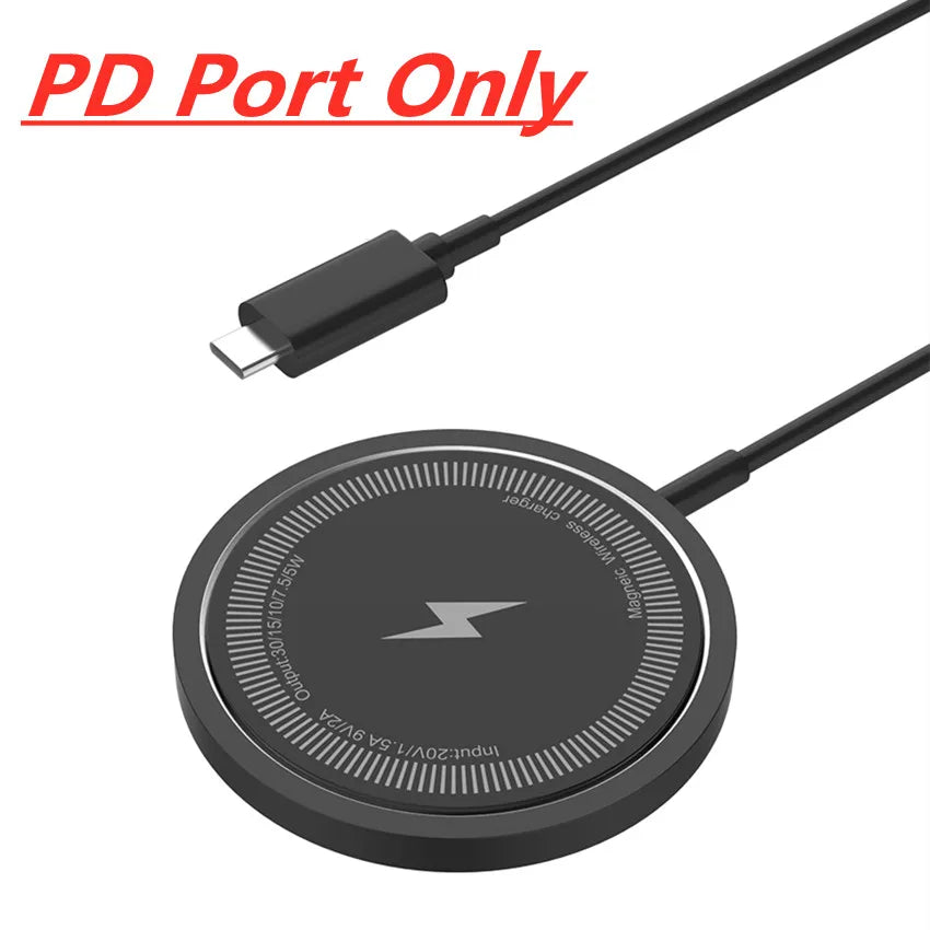 Magnetic Wireless Charger Pad USB Macsafe for iPhone 15 14 13 12 Pro Max Mini Fast Wireless Charging Dock Station Chargers