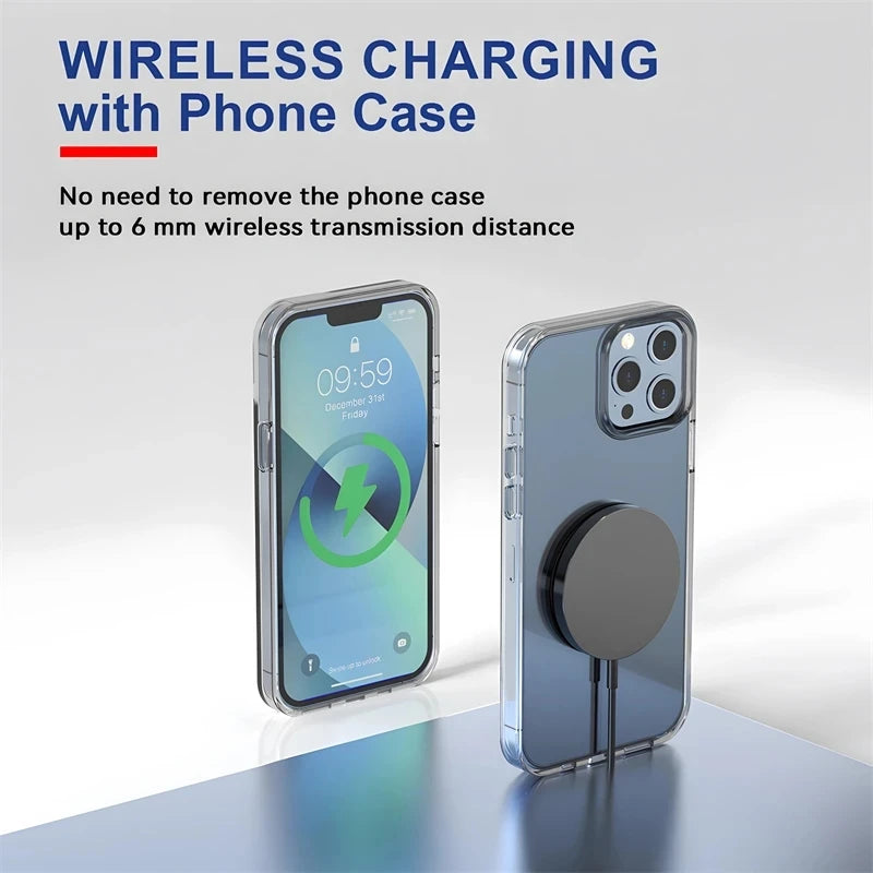 Magnetic Wireless Charger Pad USB Macsafe for iPhone 15 14 13 12 Pro Max Mini Fast Wireless Charging Dock Station Chargers