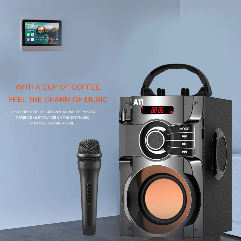Karaoke Bluetooth Speaker Subwoofer Wireless Fm Radio 3D Stereo Sound Box Column Portable Caixa de Som Bluetooth Remote USB Mic