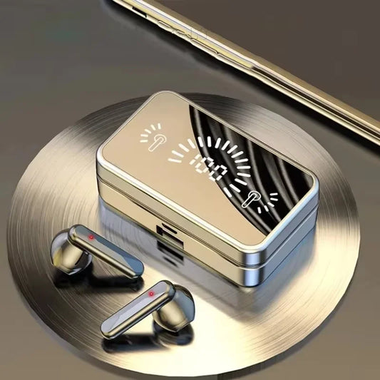Bluetooth Earphone Headphones Mirror Wireless Stereo Headset  with Digital DisplayTouch Control Sports Earbuds for Gaming