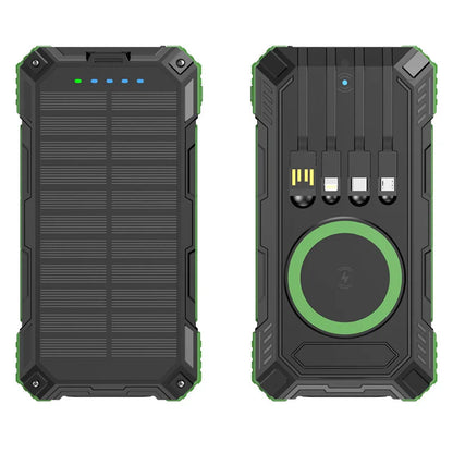Portable Solar Power Bank Fast Charging 20000Mah Large Capacity, Wireless