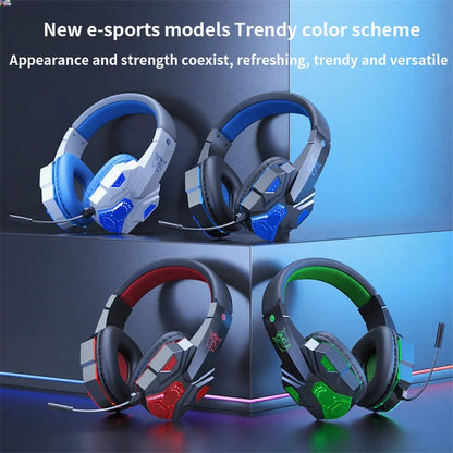 Dual-mode Gaming Headset RGB Light Effect Bluetooth 5.3 Rechargeable Large Battery Widely Compatible Light Weight Headphone