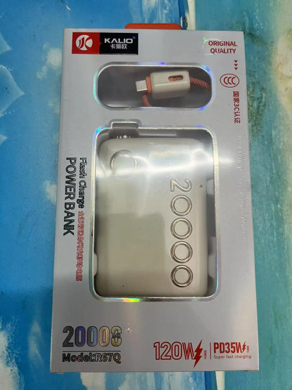 20000mAh Power Bank 66W Super Fast Charging Built in Cable Portable Hanging Small Mobile Power Bank