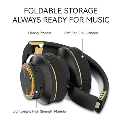 Wireless Bluetooth Foldable Earphones Headset with Subwoofer for Gaming Sports Comfortable and Portable Design