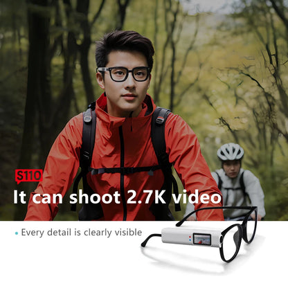1080P WiFi Glasses Sports Camera Connect Phone Camcorder 110° Wide Angle Anti-shake Anti Blue Light FPV Head Mounted Camcorde