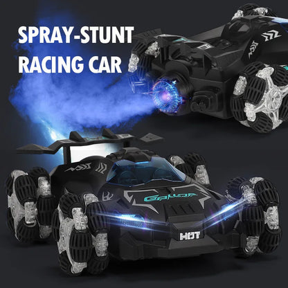 Drifting Spray Racing Car High Speed Music LED Light D Electric 4WD Remote Control Car 2.4G Stunt Car 360° Rotation