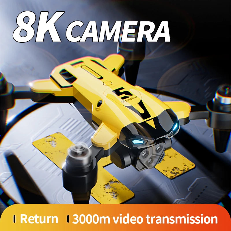Drone 8K Professional Triple Camera Brushless Motor Optical Flow Positioning Foldable Quadcopter
