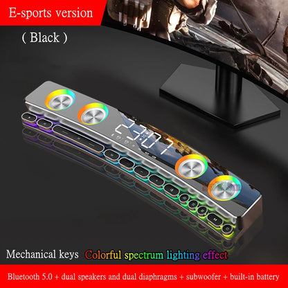 High Quality Bluetooth Speakers Sound Bar RGB 3D Stereo Surround Subwoofer AUX FM Radio Home Clock Computer Music Center