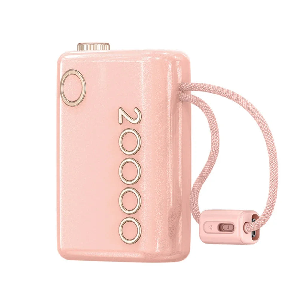 20000mAh Power Bank 66W Super Fast Charging Built in Cable Portable Hanging Small Mobile Power Bank